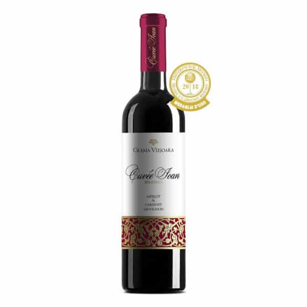 Crama Viisoara Cuvee Ioan baricat 8 luni Merlot+Cabernet Sauvignon Vin Rosu Sec 0.75 L livrare la firma si la domiciliu, pret ieftin.