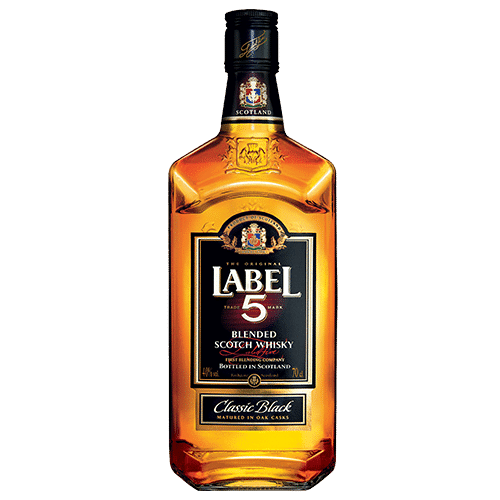 Label 5 Scotch Whisky 40% 1L- Bautura Clasica, 40%, 1 Litru