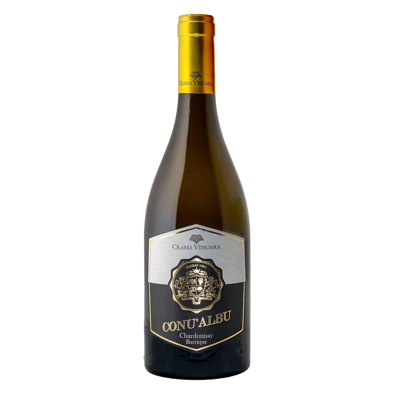 Crama Viisoara Conu Albu Chardonnay baricat 8 luni Vin Alb Sec 0.75 L