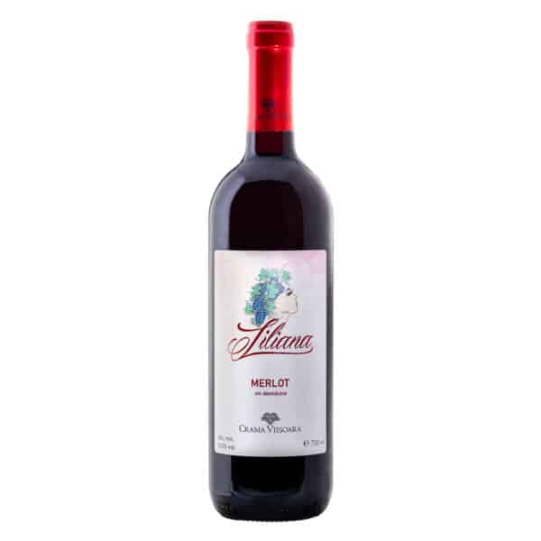 Crama Viisoara Liliana Merlot Vin Rosu Demidulce 0.75 L livrare acasa si firma, petrecere.
