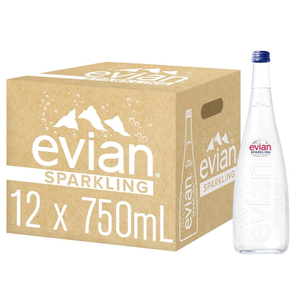 EVIAN Apa Minerala Naturala Carbogazoasa 12 x 0,75 L