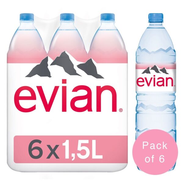 EVIAN Apa Minerala Naturala Plata 6 x 1,5 L