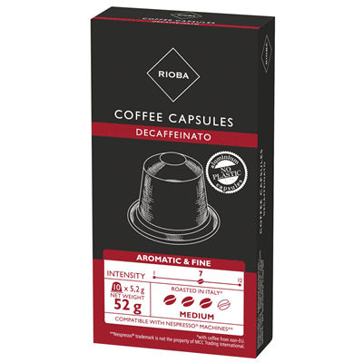 RIOBA Nespresso Cafea Capsule Decofeinizata 52 g beau la birou si acasa