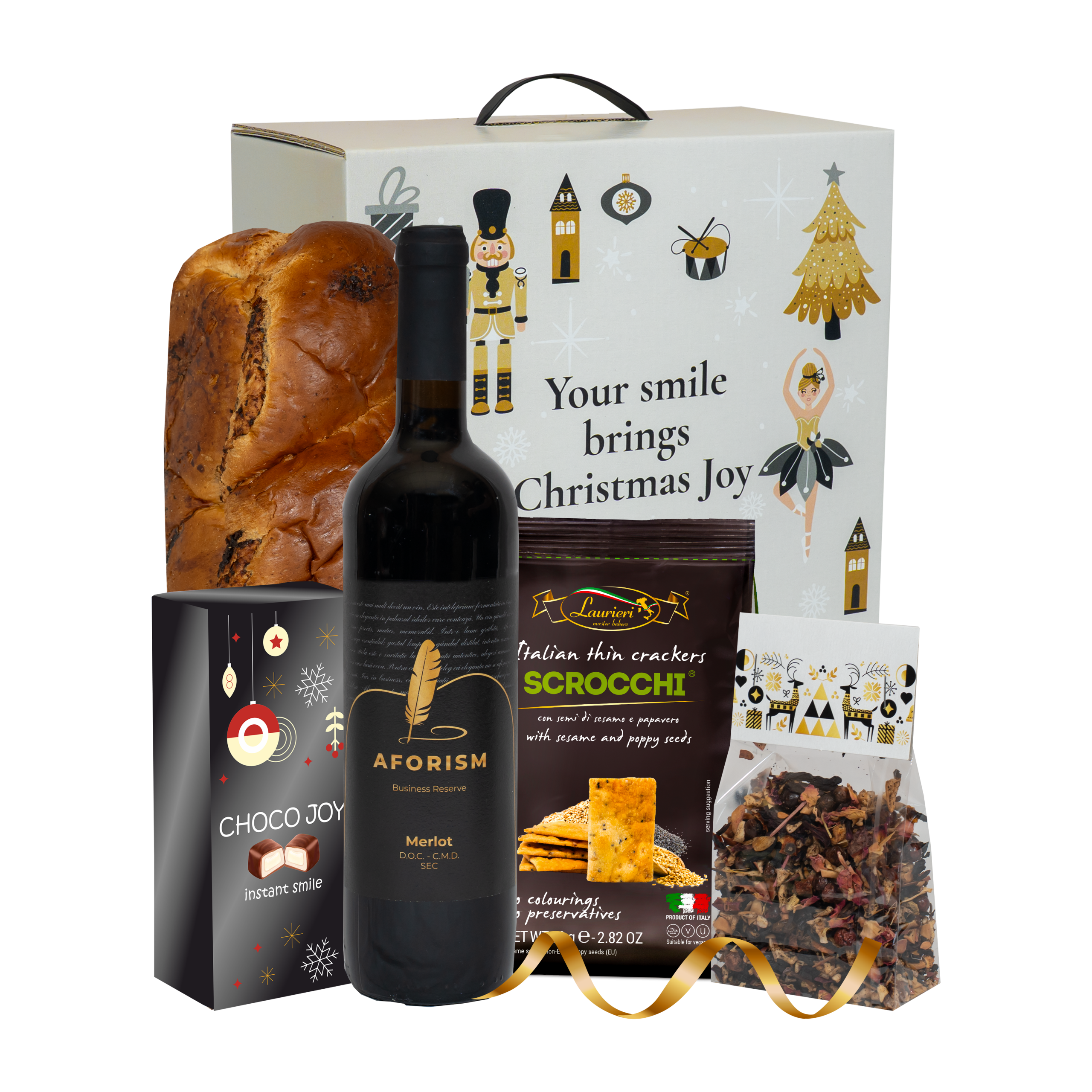 Cosuri Cadou: Cos Cadou Bucurie de Sarbatori livrari cadouri la birou, comanda, pret